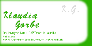 klaudia gorbe business card